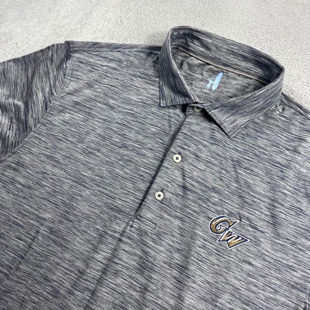 Johnnie-O Featherweight GW George Washington University Polo Shirt Grey Mens L
